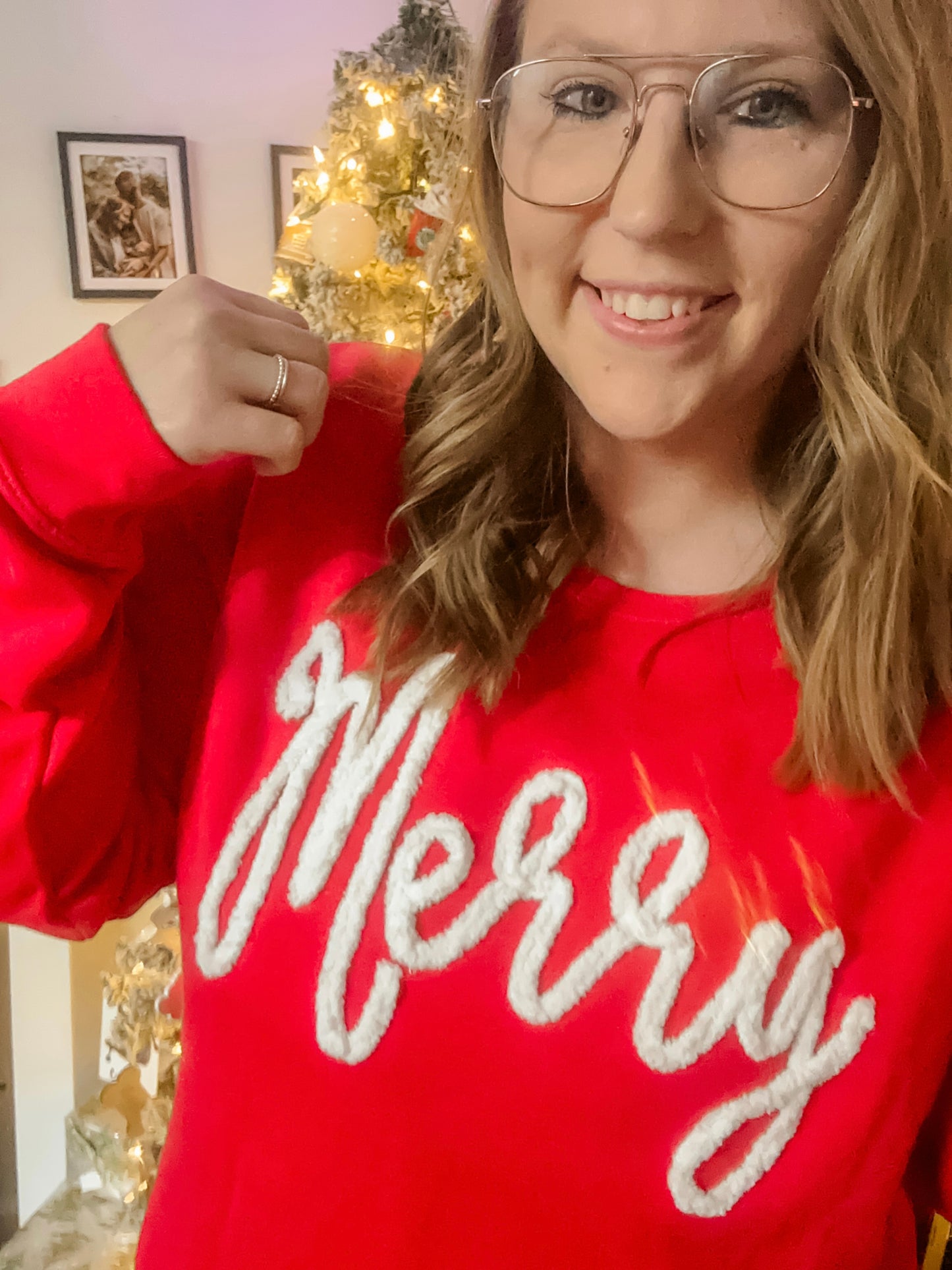 Personalized yarn embroidered sweatshirt