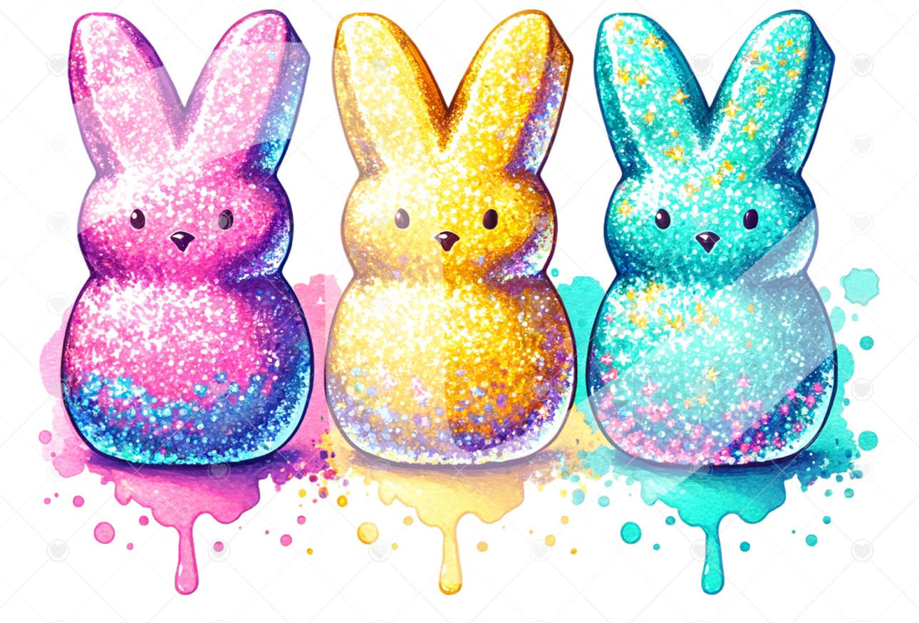 faux glitter bunnies
