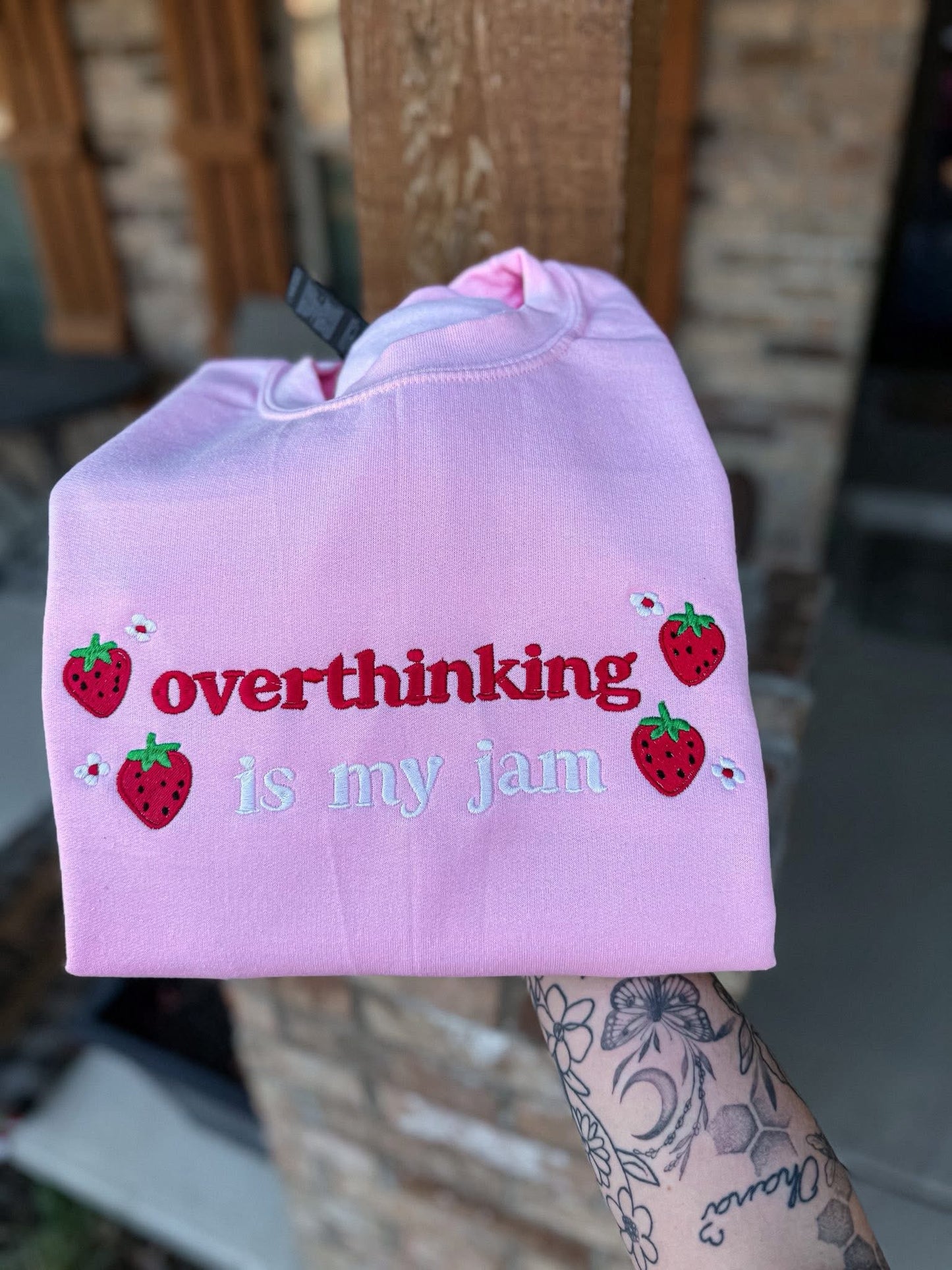 Overthinking is my jam embroidered sweatshirt