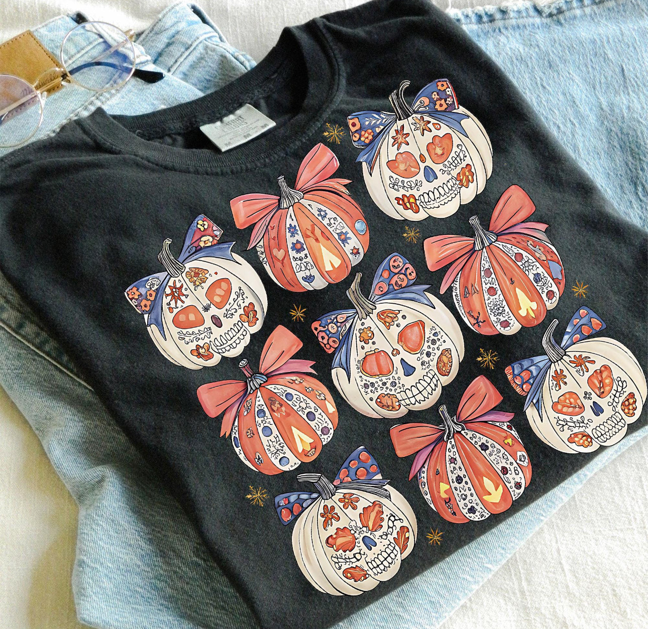 retro linocut pumpkin