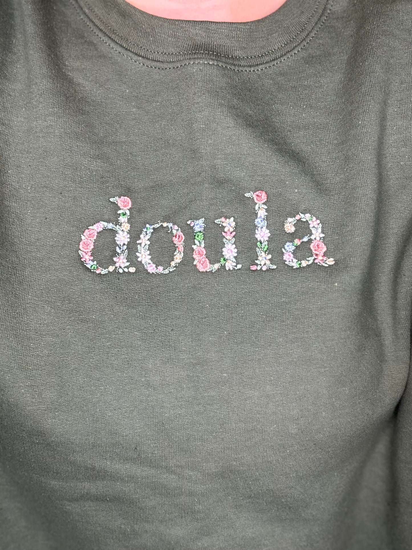 Floral custom embroidered sweatshirt