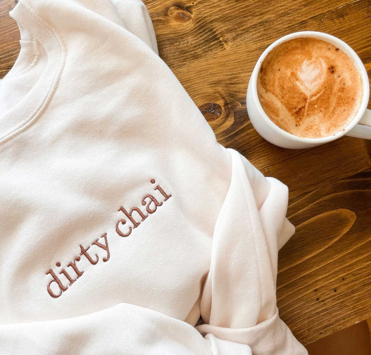 custom coffee order embroidered sweatshirt