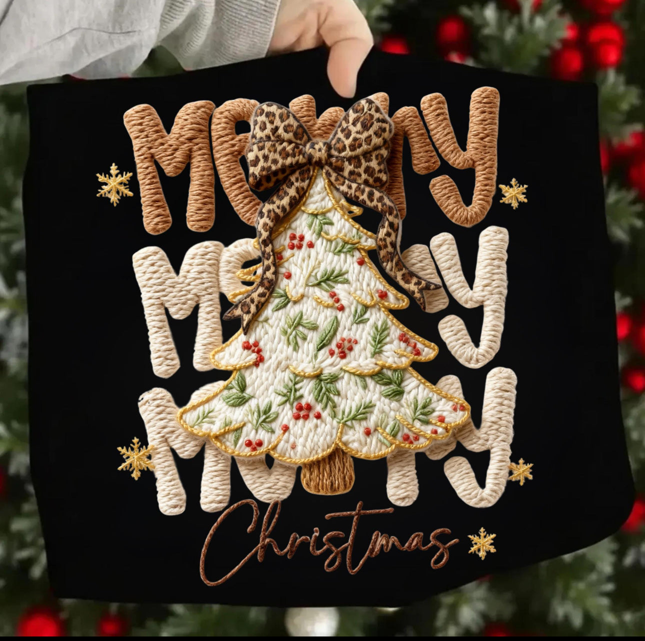 faux yarn merry christmas