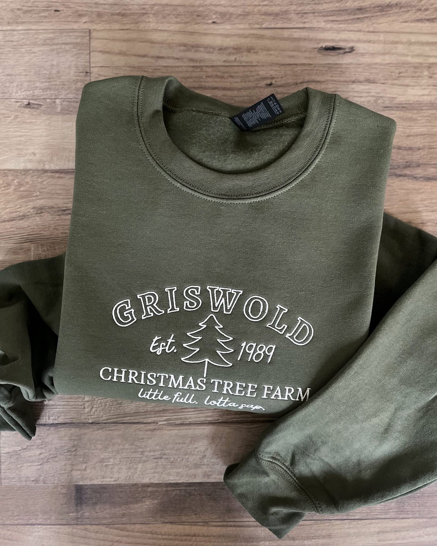 Griswold tree farm embroidered sweatshirt