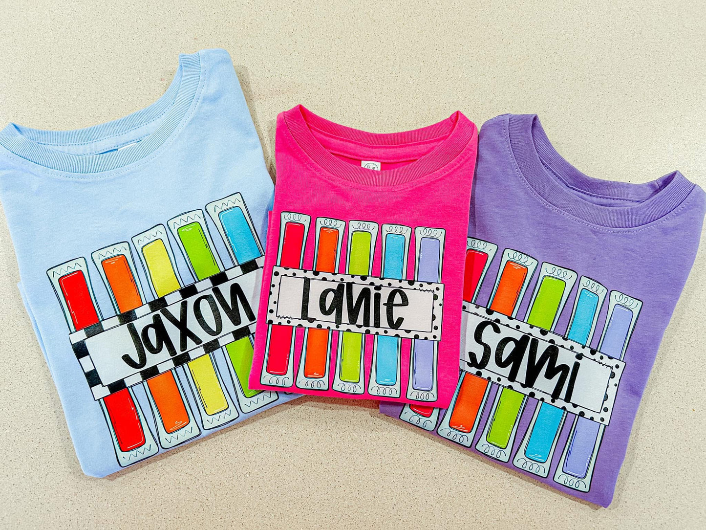 popsicle tee - name or no name option