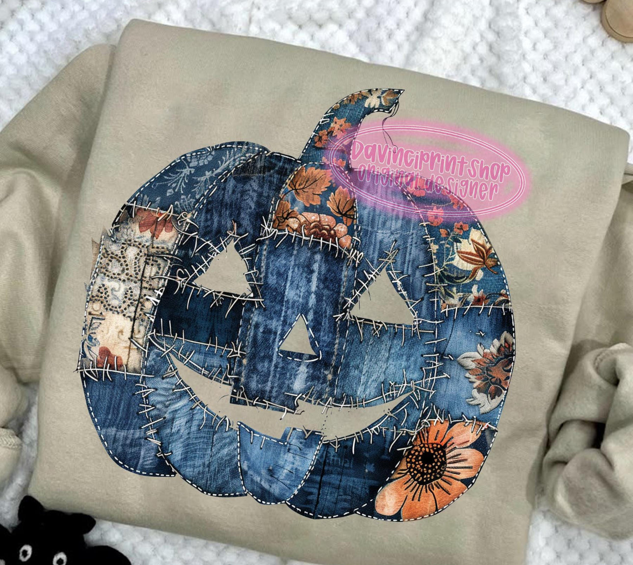 faux denim pumpkin