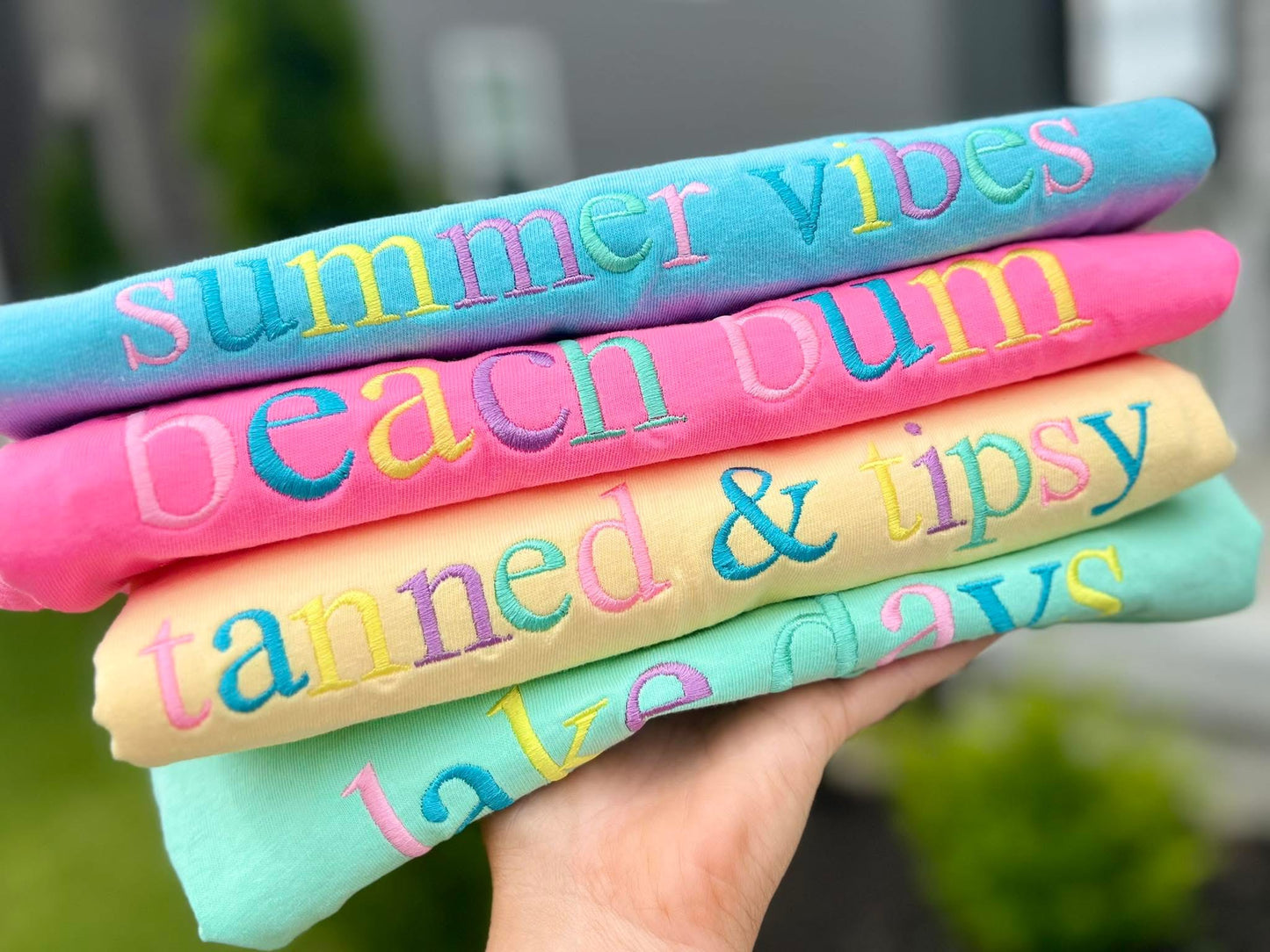 Summer embroidered quote shirt