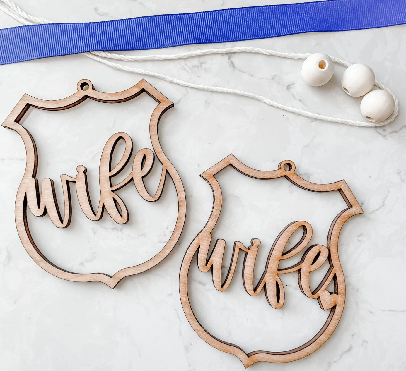 police/fire wife car charm