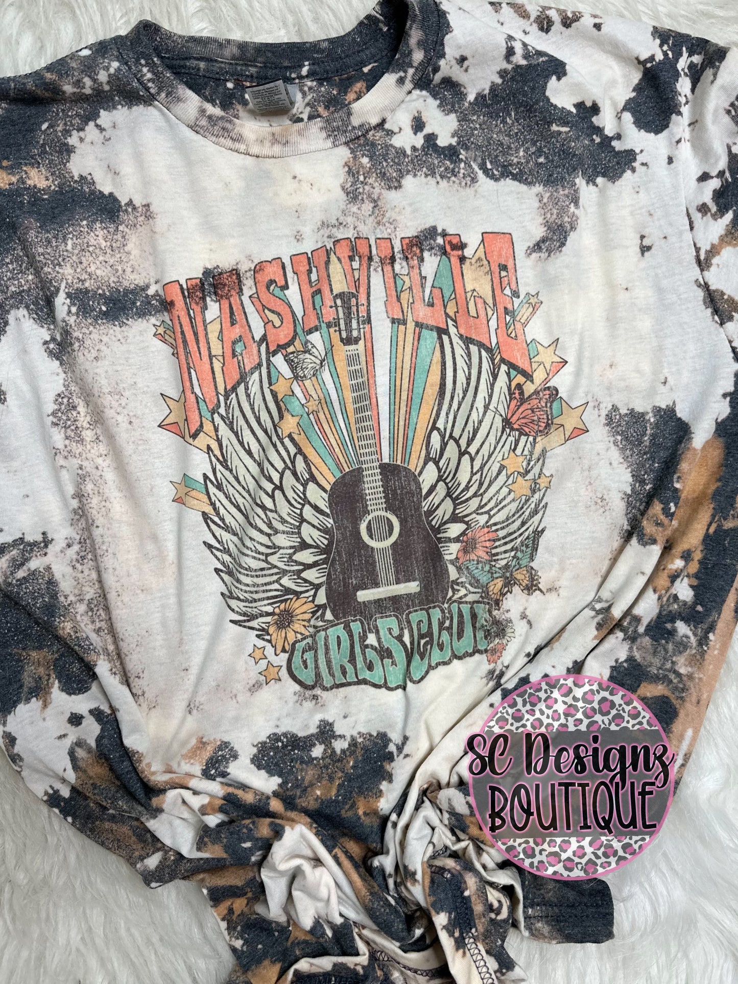 Nashville girls club cowhide vintage tee