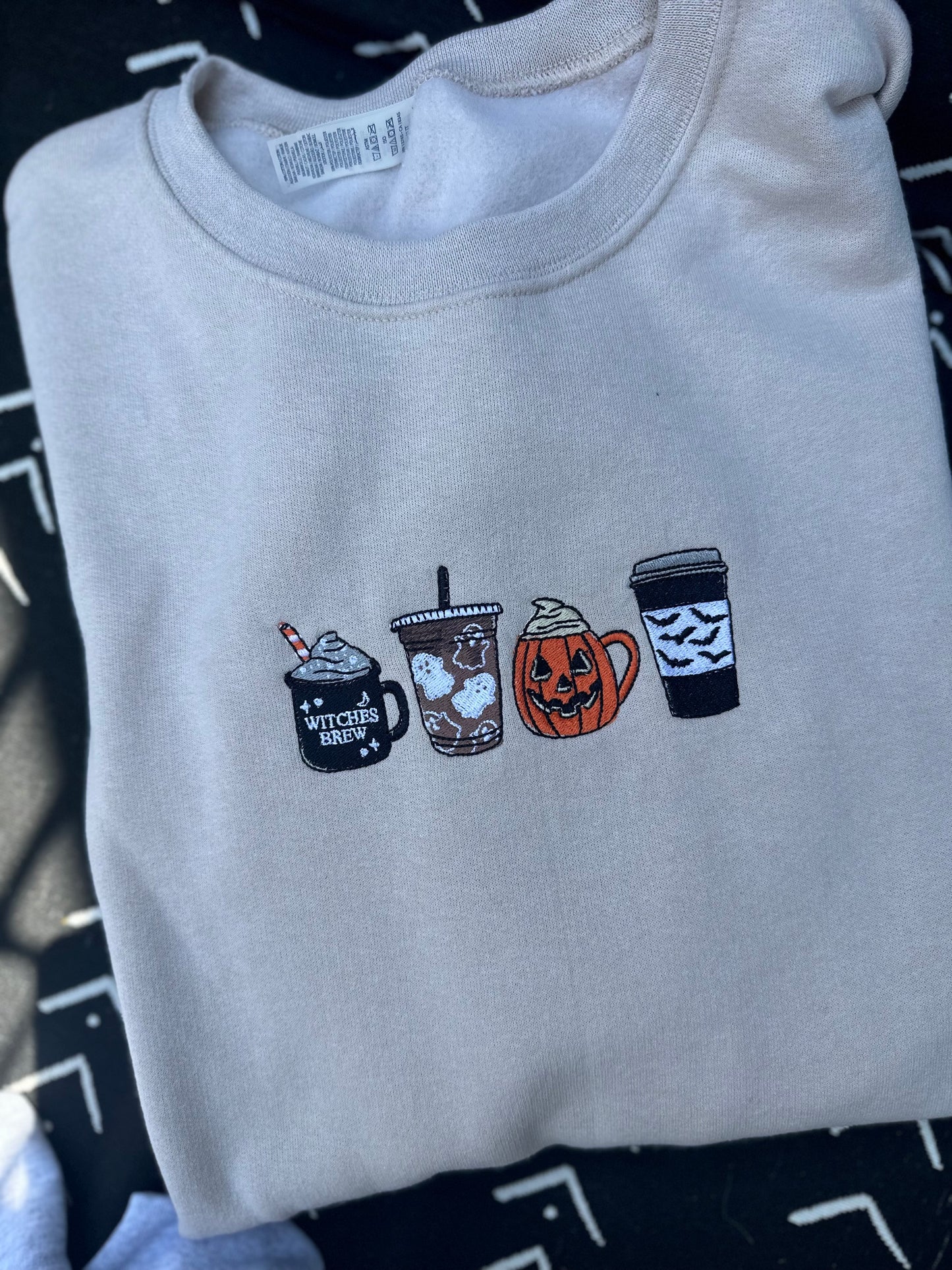 Fall coffee embroidered sweatshirt
