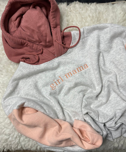 Colorblock Cropped embroidered sweatshirt