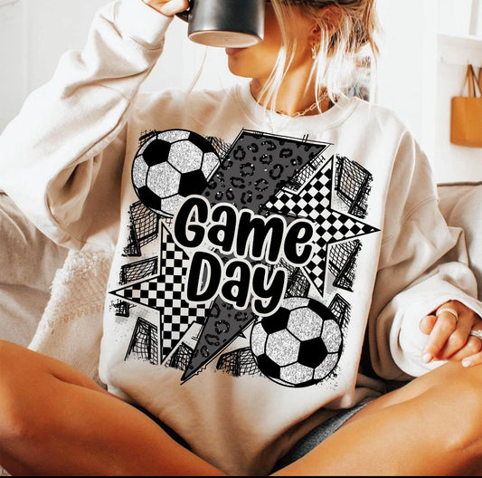 faux glitter soccer game day