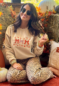 Fall coquette embroidered sweatshirt