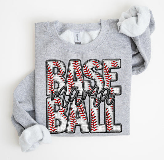 baseball mama faux glitter