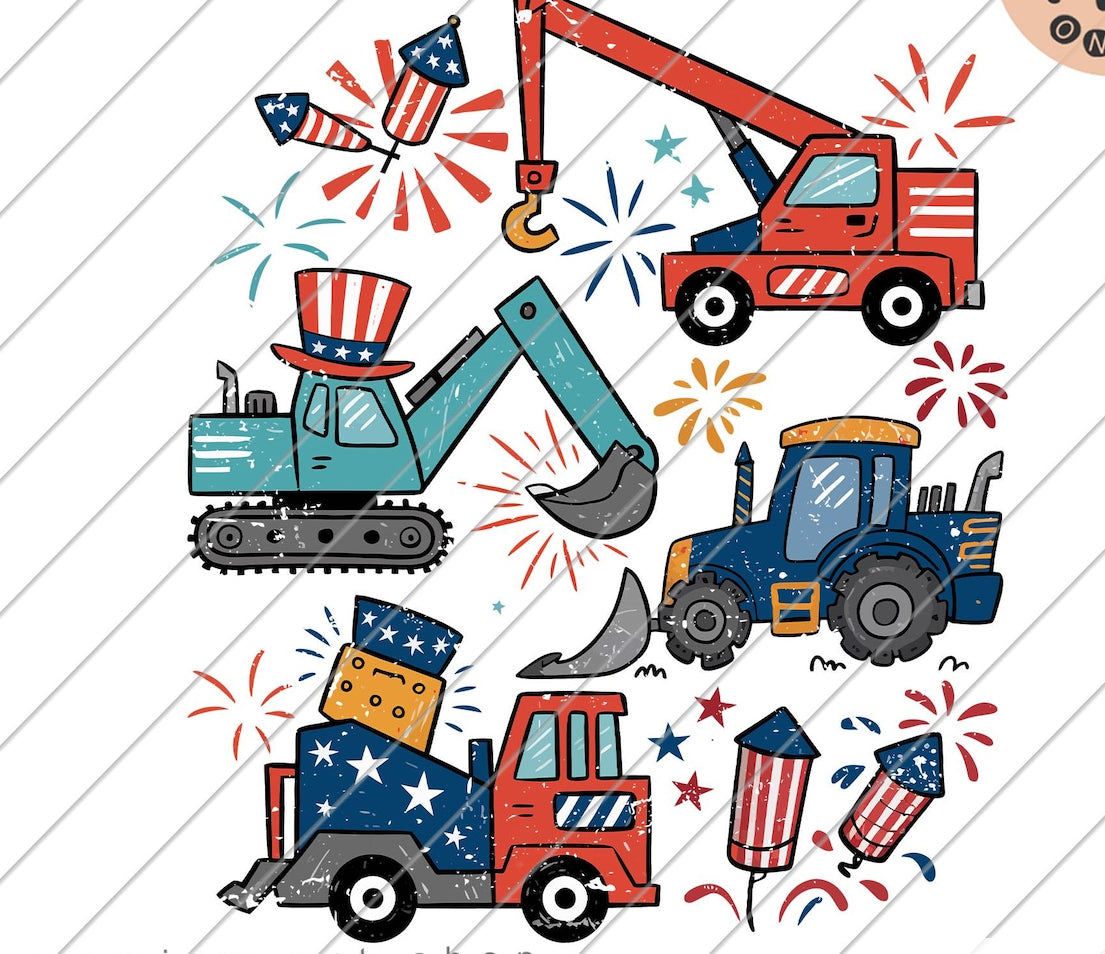 patriotic construction crew