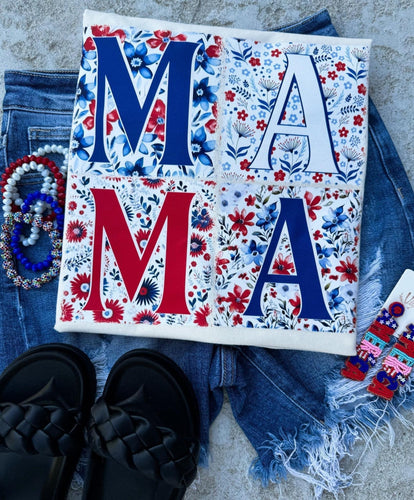 floral USA mama