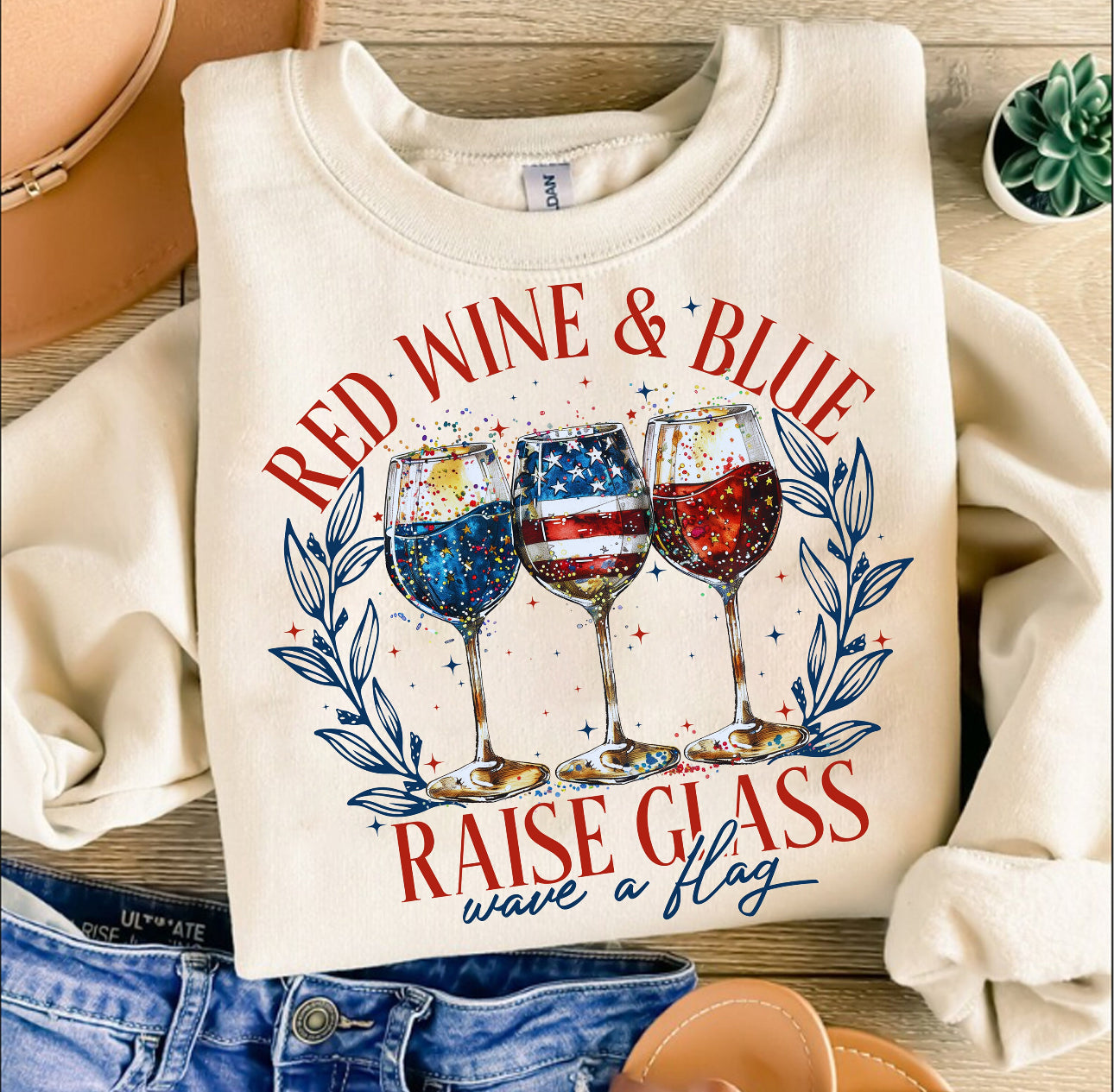 red wine & blue