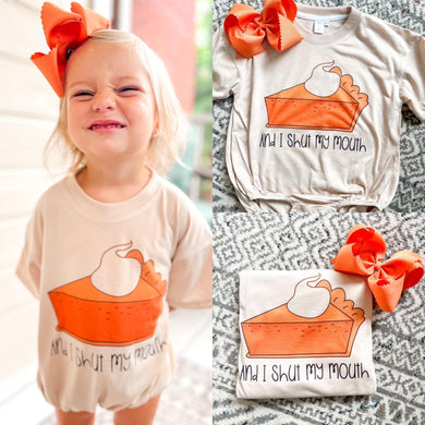 Pie & shut my mouth bubble romper