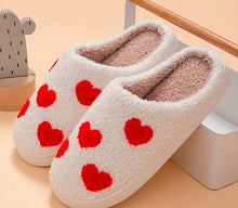 Load image into Gallery viewer, red heart slippers