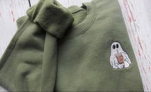 Load image into Gallery viewer, Iced Coffee Ghost Embroidered crewneck