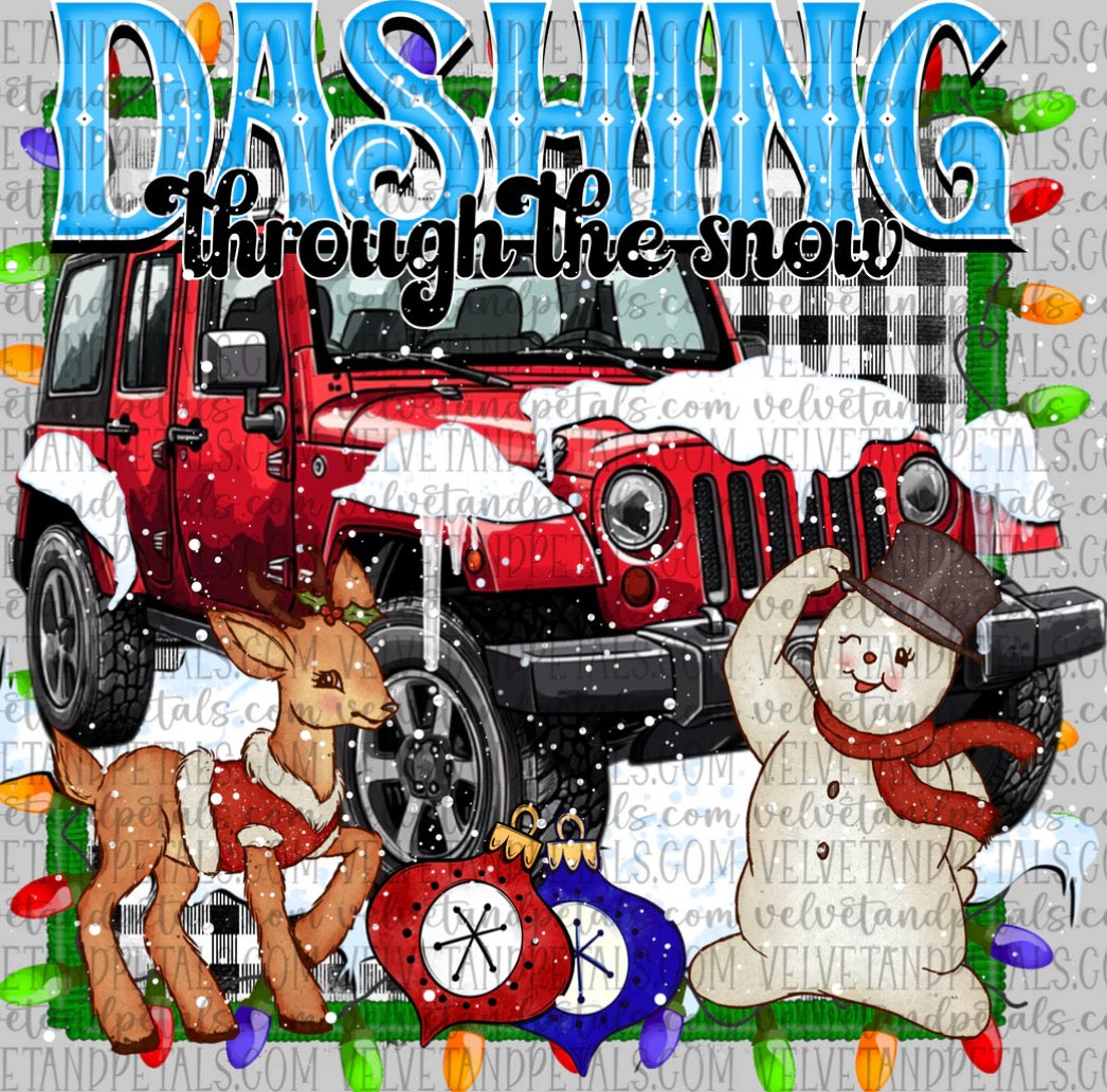 Dashing through the snow  (red)