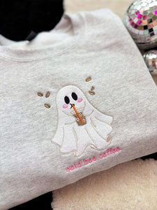 Cold boo coffee embroidered sweatshirt