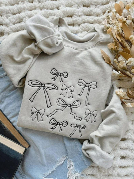 Bow embroidered sweatshirt