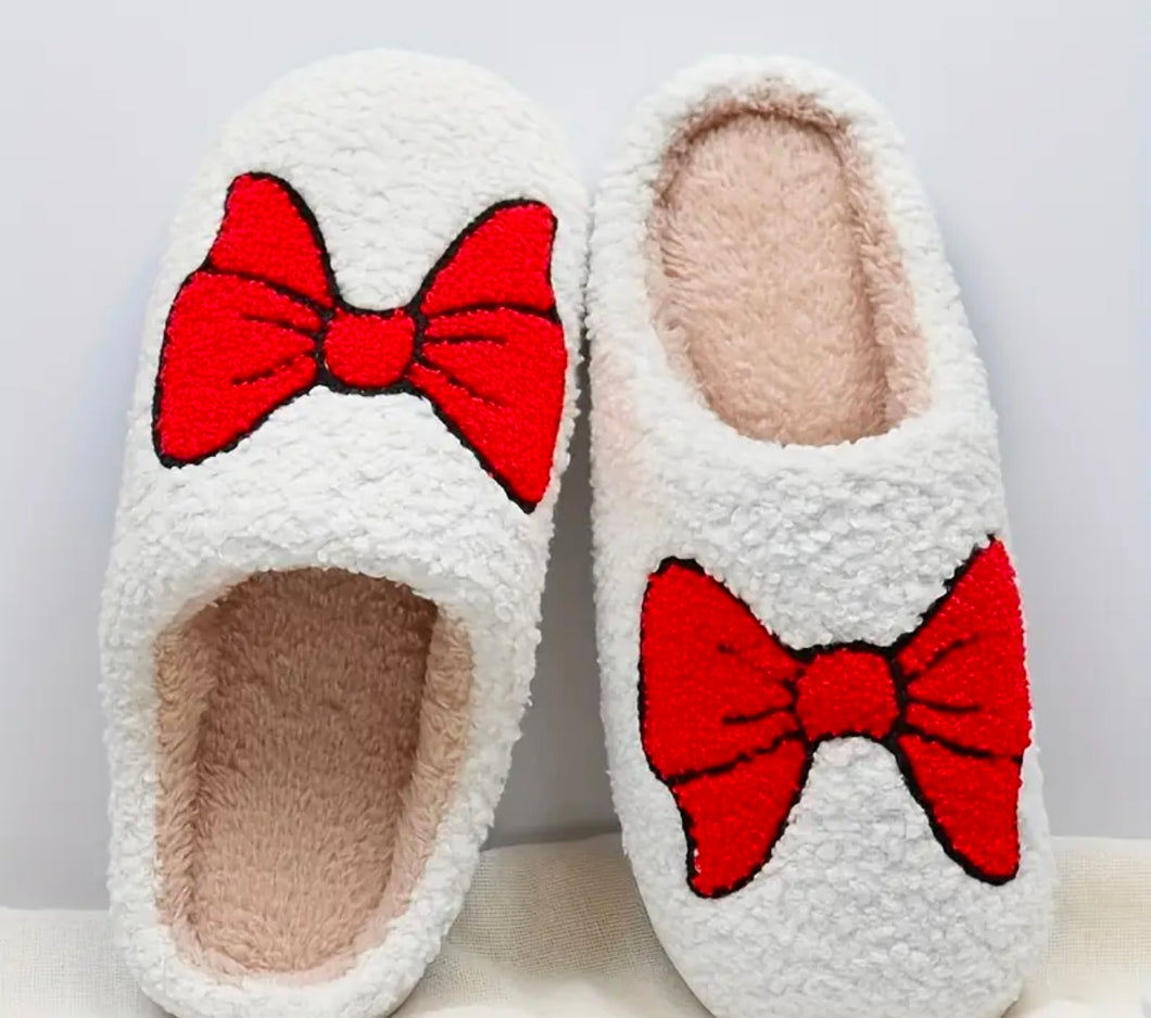 red Bow slippers