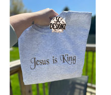 Load image into Gallery viewer, Jesus is king embroidered sweatshirt