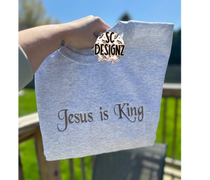 Jesus is king embroidered sweatshirt