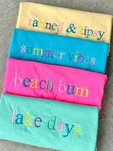 Load image into Gallery viewer, Summer embroidered quote shirt