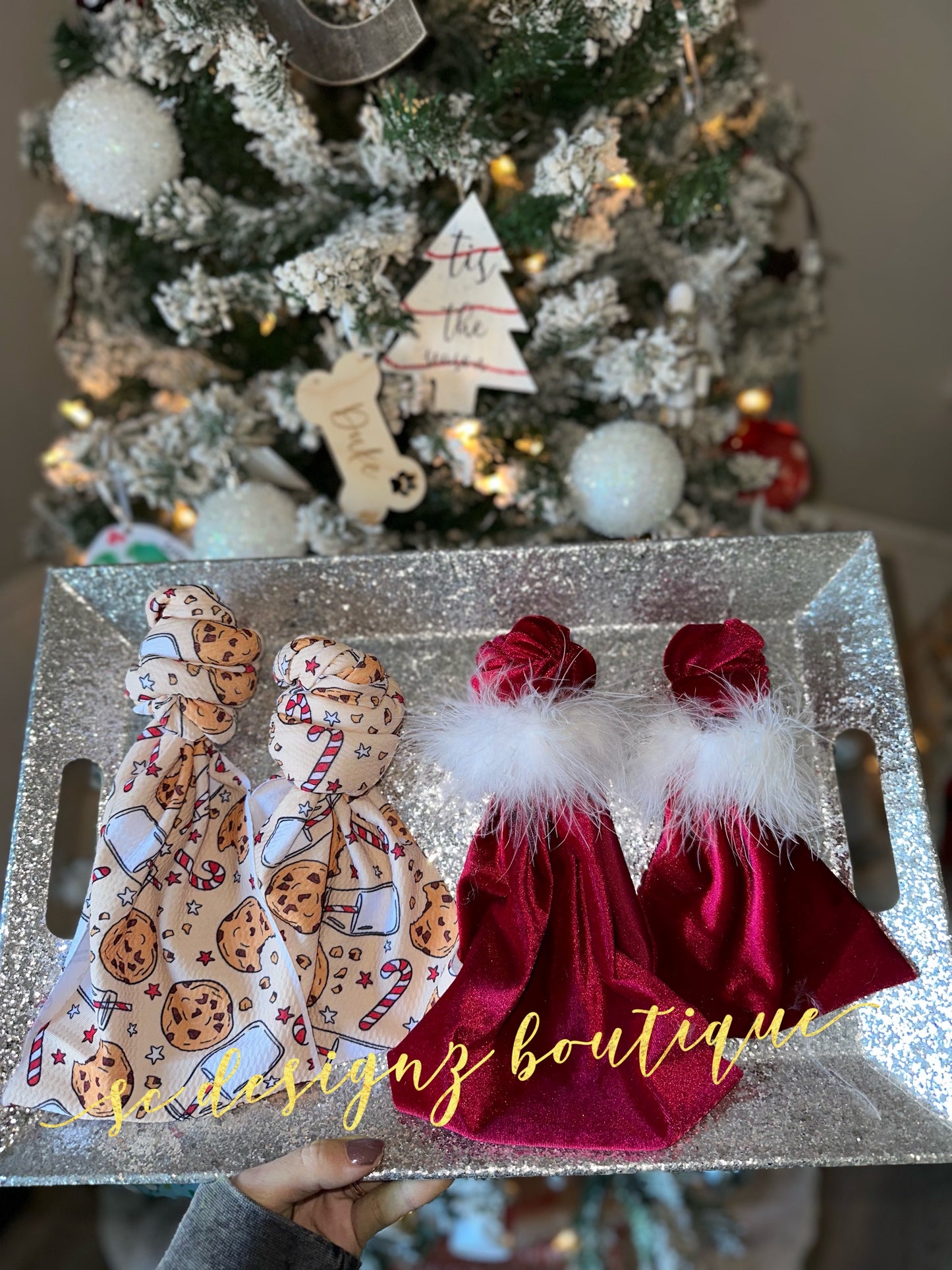 santa baby top knot bow