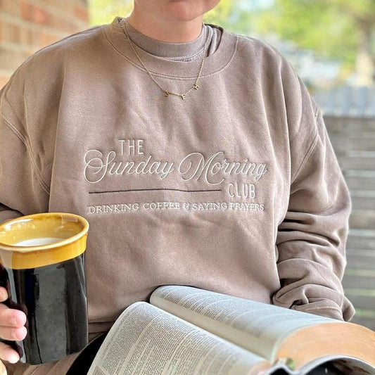 Sunday morning club embroidered sweatshirt