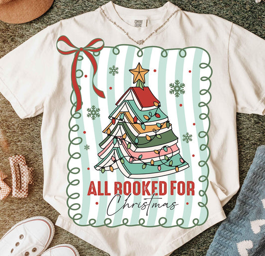 all booked for christmas postcard