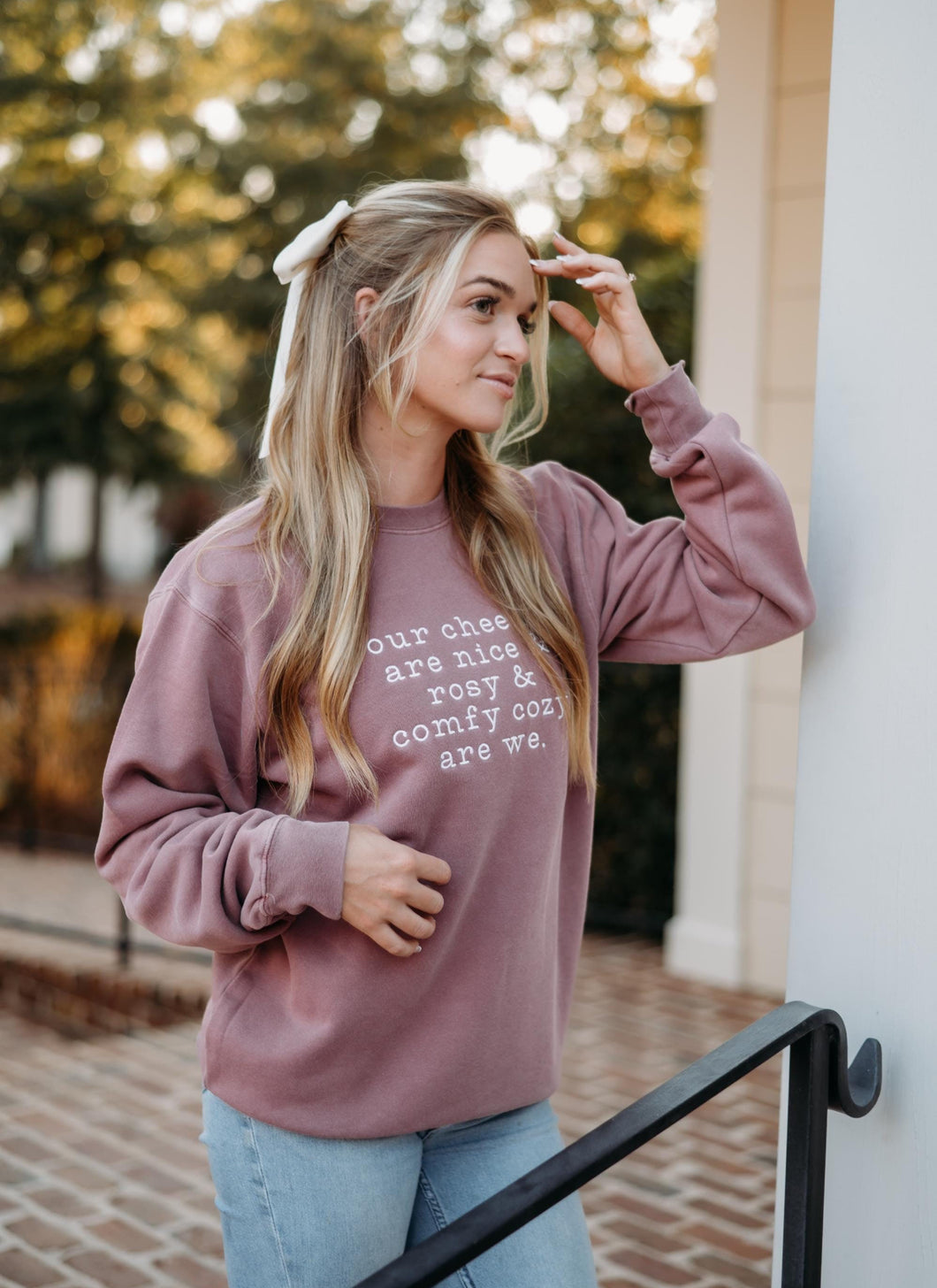 comfy cozy embroidered sweatshirt