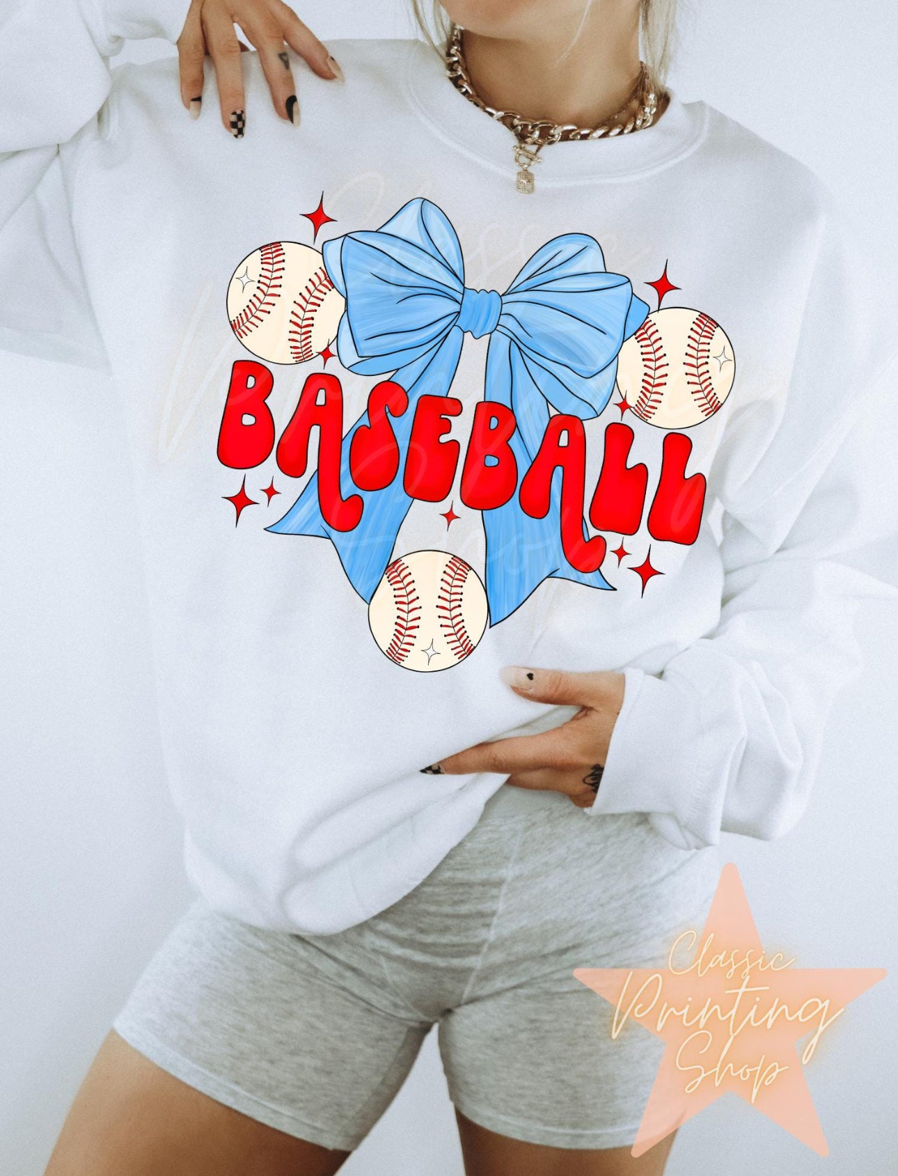 baseball coquette blue bow