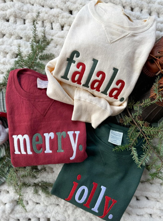 Christmas quotes embroidered sweatshirt