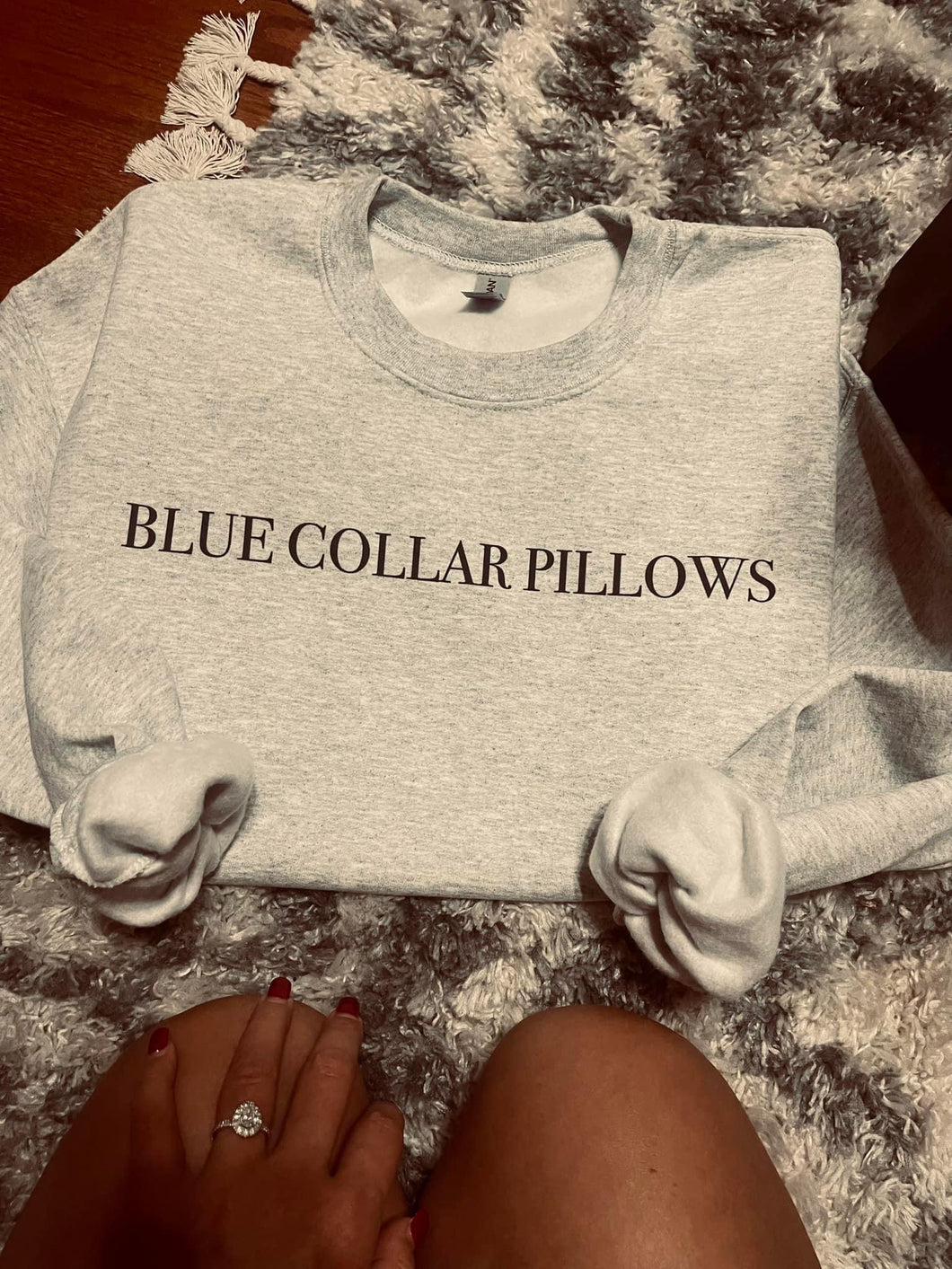 Blue collar pillows