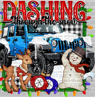 Dashing through the snow  (blue)