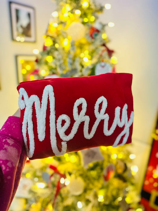 Personalized yarn embroidered sweatshirt