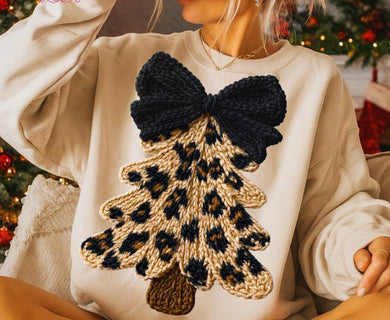 leopard faux yarn tree