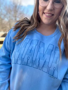 Blue Checkered mama sweatshirt