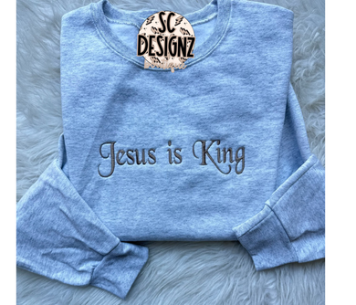 Jesus is king embroidered sweatshirt