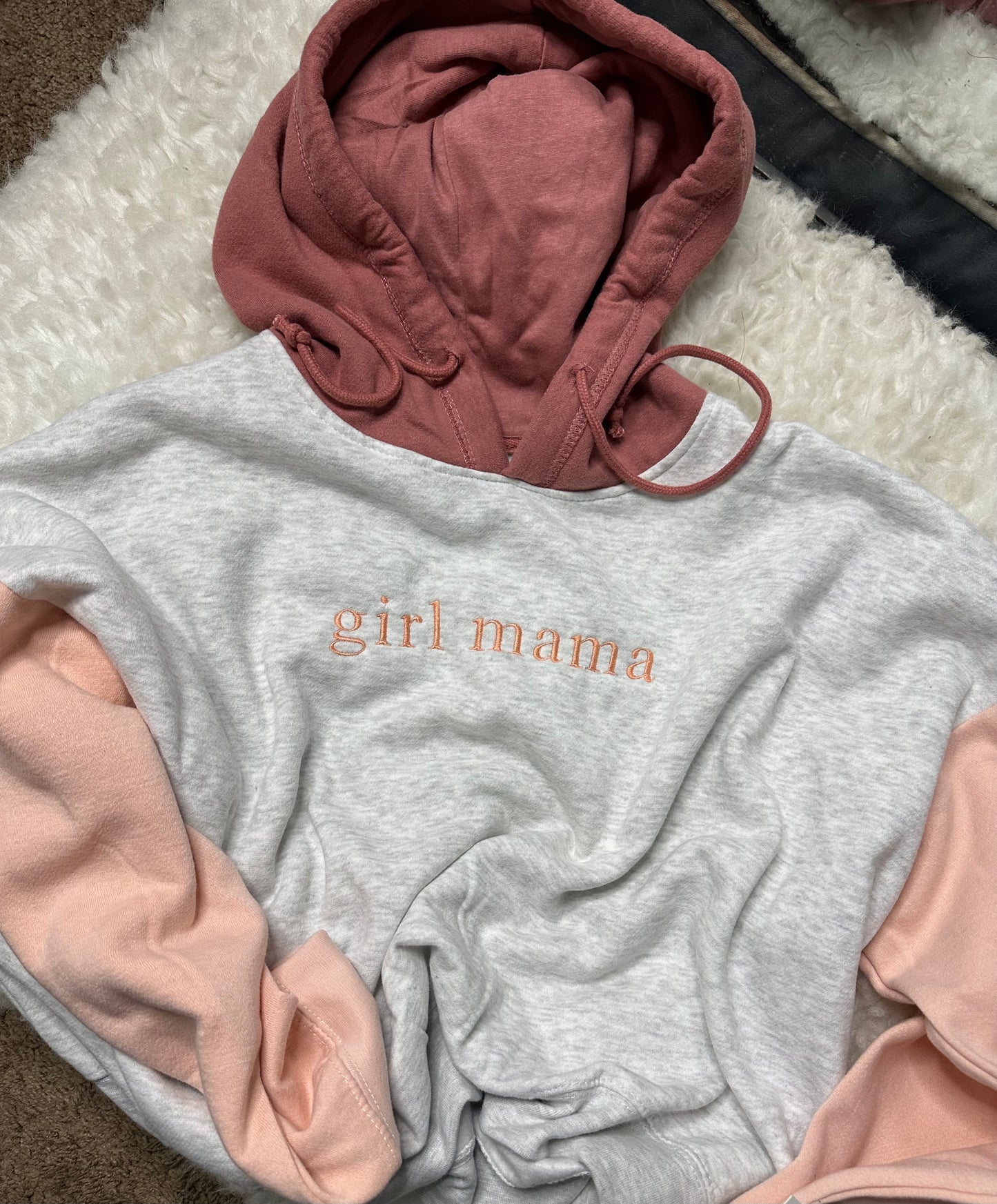 Colorblock Cropped embroidered sweatshirt