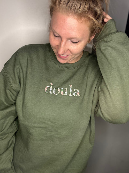 Floral custom embroidered sweatshirt