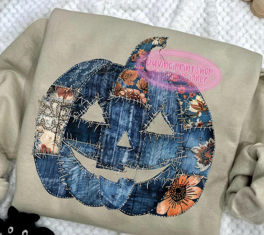 faux denim pumpkin