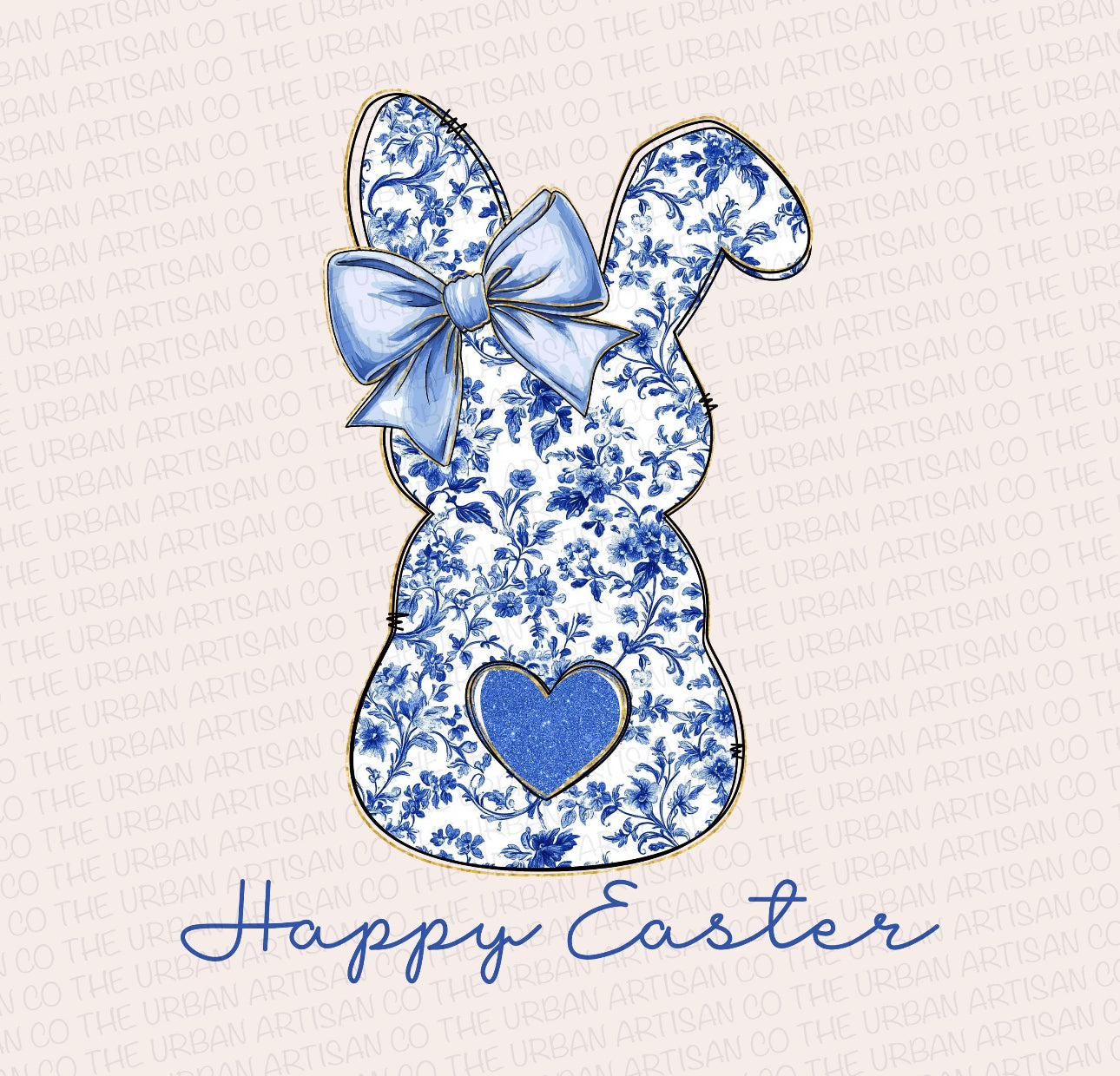 blue floral happy easter