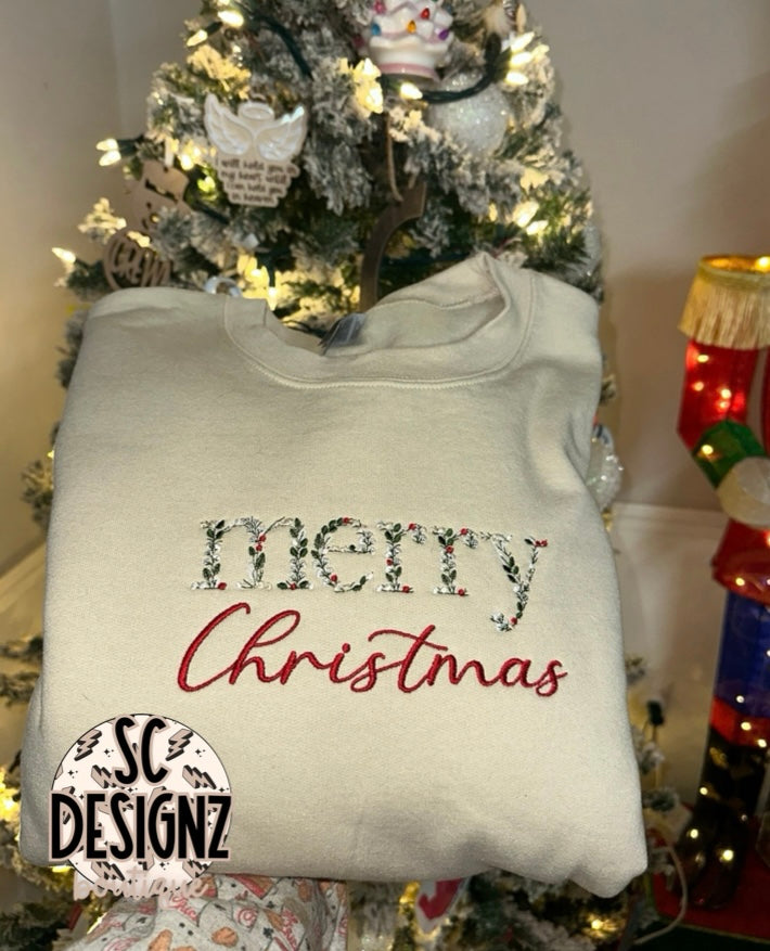 Merry Christmas embroidered sweatshirt -vendor event