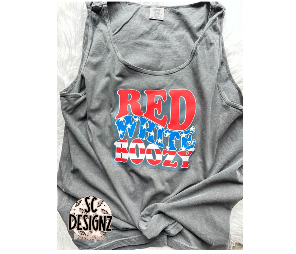 Red White Boozy  tank