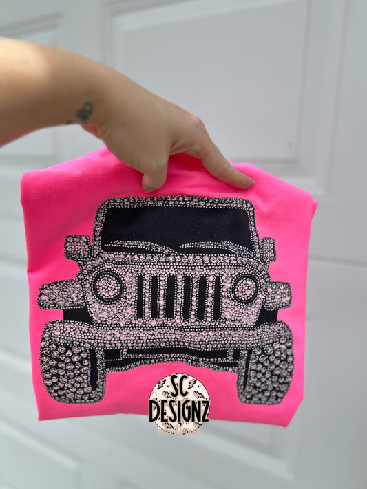 Faux glitter rhinestone offroader